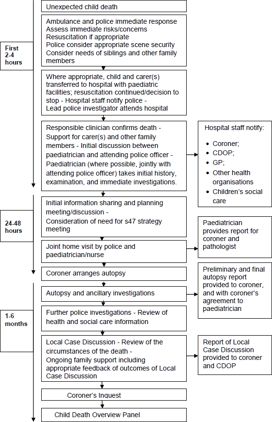 Flow chart 7: Process for rapid response to the unexpected death of a child